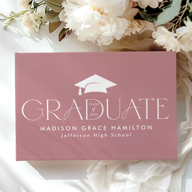 Modern Typografi Dusty Ro Photo Studenten Gästböcker (Skapare uppladdad)