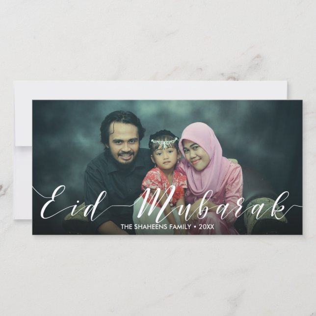 Modern typografi Eid Mubarak - Fotokort (Framsida)