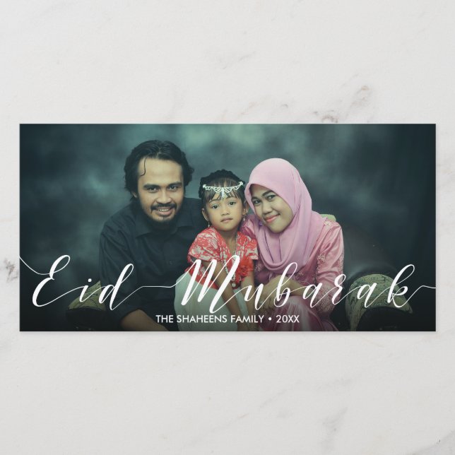 Modern typografi Eid Mubarak - Fotokort (Framsida)