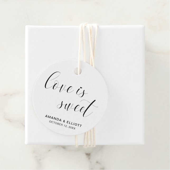 Modern Typografi Elegant bröllop Gåvor Etiketter (På plats)