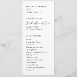 Modern typografi Elegant bröllop Program