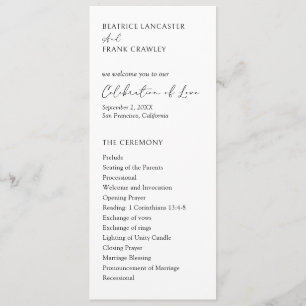 Modern typografi Elegant bröllop Program