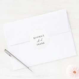 Modern typografi Elegant bröllop Runt Klistermärke