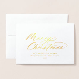 Modern typografi - elegant - jul folierat kort