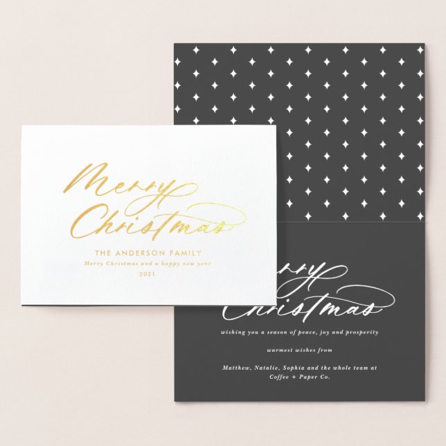 Modern typografi - elegant - jul folierat kort (Display)