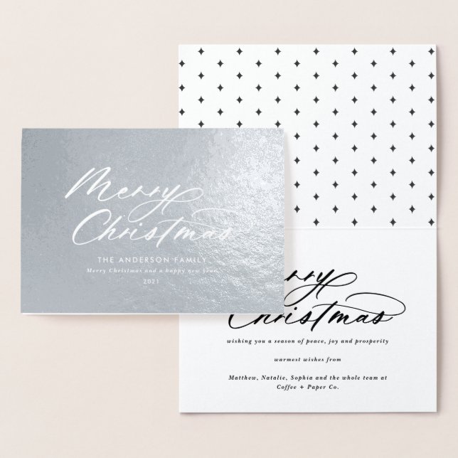 Modern typografi - elegant - jul folierat kort (Display)