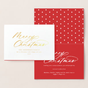 Modern typografi-elegant manar till julklapp folierat kort