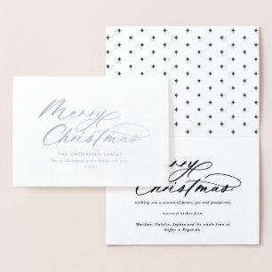Modern typografi-elegant manar till julklapp folierat kort