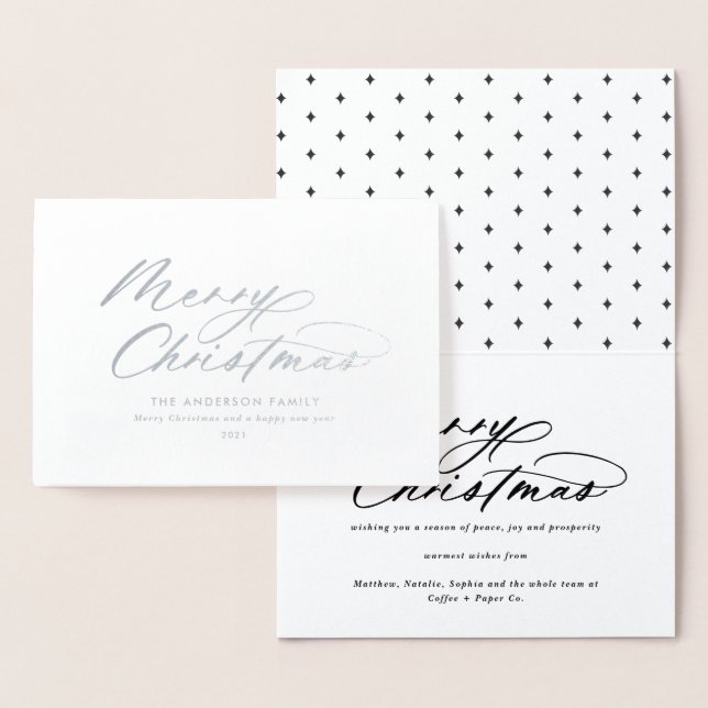 Modern typografi-elegant manar till julklapp folierat kort (Display)