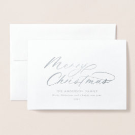 Modern typografi-elegant manar till julklapp folierat kort