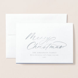 Modern typografi-elegant manar till julklapp folierat kort