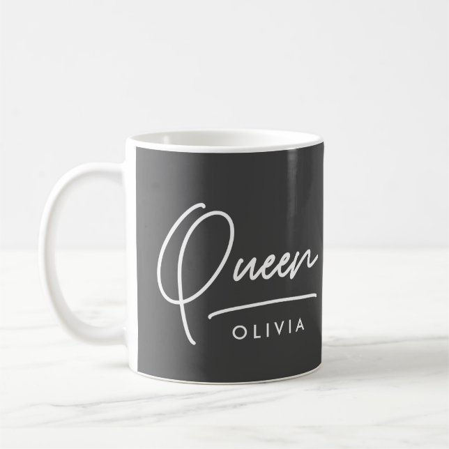 Modern typografi elegant Queen personlig Kaffemugg (Vänster)