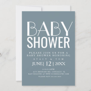 Modern typografi Enkel bomulls växt baby shower Inbjudningar
