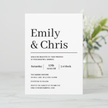 Modern typografi - enkel minimalistisk Bröllop