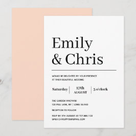 Modern typografi - enkel minimalistisk Bröllop Inbjudningar