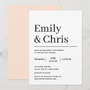 Modern typografi - enkel minimalistisk Bröllop Inv Inbjudningar