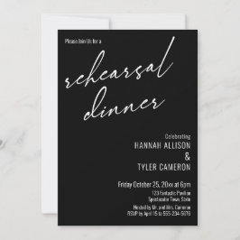 Modern typografi Enkel repetitionsdagersvart Inbjudningar