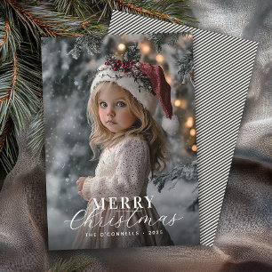 Modern typografi ett foto God jul Julkort