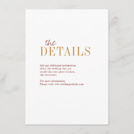 Modern typografi faller bröllopsdetaljkort tilläggskort