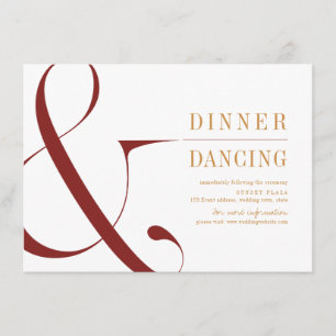 Modern typografi faller bröllopsmottagning tilläggskort