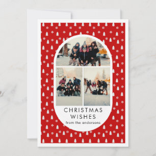 Modern typografi familjefoto högtidsbåge julkort