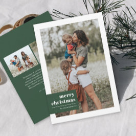 Modern Typografi Färg Block Photo-jul Julkort