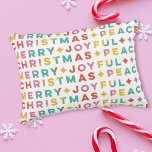 Modern typografi - fet jul prydnadskudde<br><div class="desc">Fetstipografi,  djärv och modern jultypografi hälsning som kommer att ge färg och glädje i ditt hem under helgdagarna.</div>