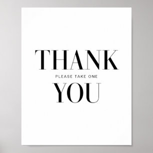 Modern typografi fet tackskylt poster
