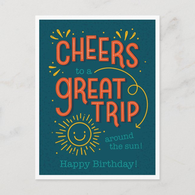 Modern typografi födelsedag vykort (Framsida)