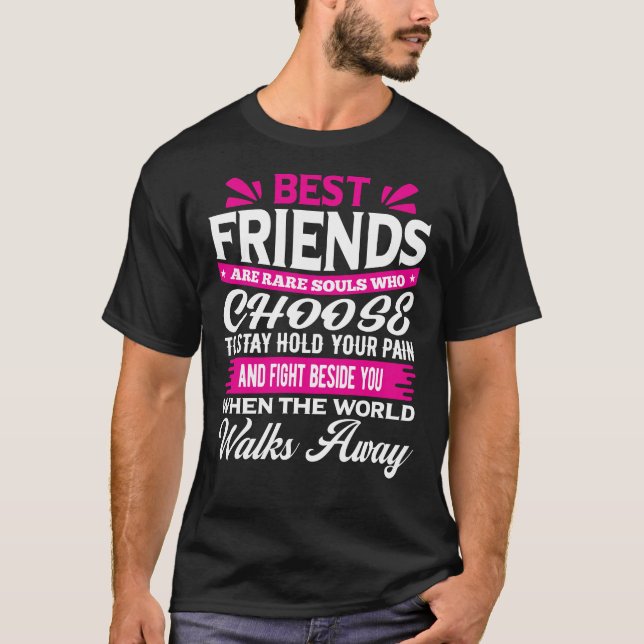 Modern Typografi för Bästa Vän T Shirt (Framsida)
