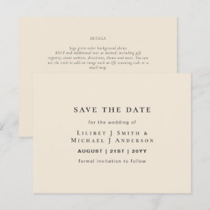 Modern typografi för bröllop med Magnolia Cream Vykort