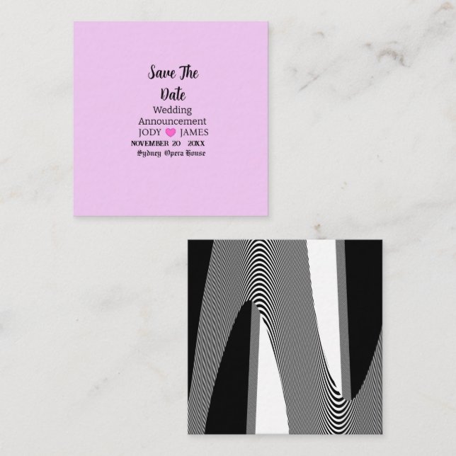 Modern typografi för bröllopsinbjudan i rosaskär f tilläggskort (Fram/baksida)