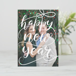 Modern typografi för Gott Nytt År Foto Julkort