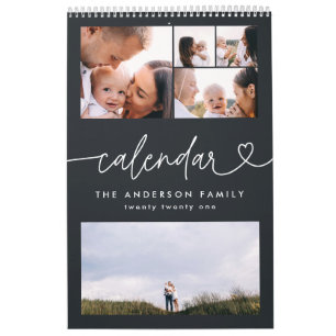 Modern typografi för gråt skript minimalt flerfo kalender