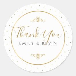 Modern typografi för guld- polka dotstack runt klistermärke