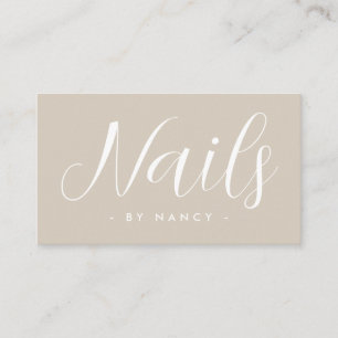 Modern typografi för nagelsalong manus visitkort