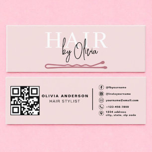 Modern typografi för QR-kodhårslista Mini Visitkort