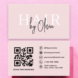 Modern typografi för QR-kodhårslista Visitkort
