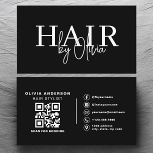 Modern typografi för QR-kodhårslista Visitkort
