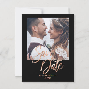 Modern typografi för Ro Guld Spara datumfoto Datumet
