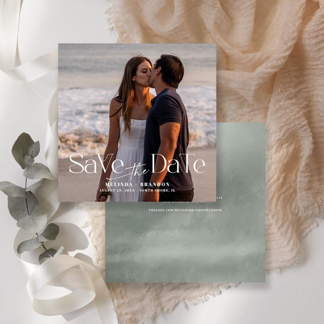 Modern typografi - foto Bröllop Inbjudningar (Skapare uppladdad)