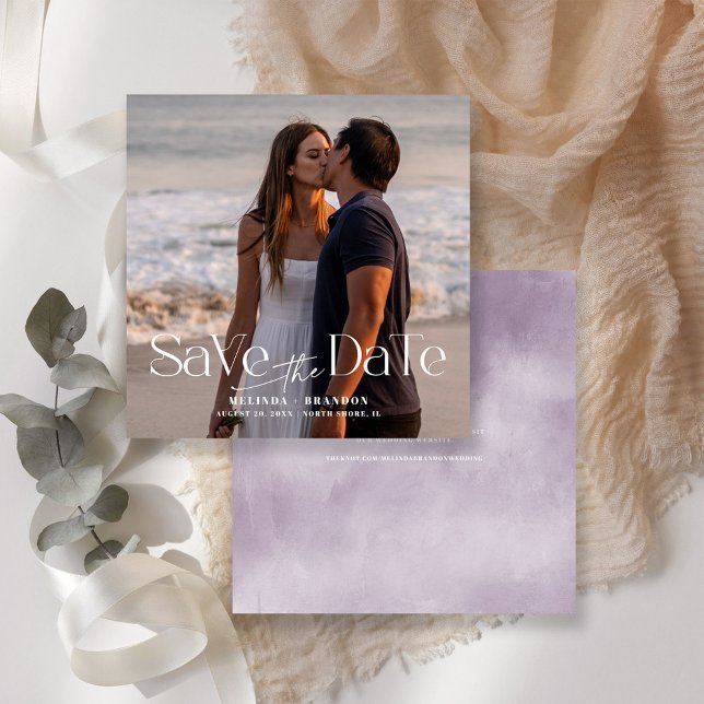 Modern typografi - foto Bröllop Inbjudningar (Skapare uppladdad)