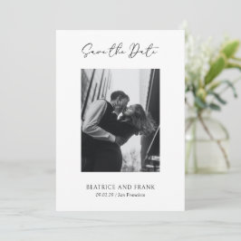 Modern typografi Foto Elegant Bröllop Spara Datumet