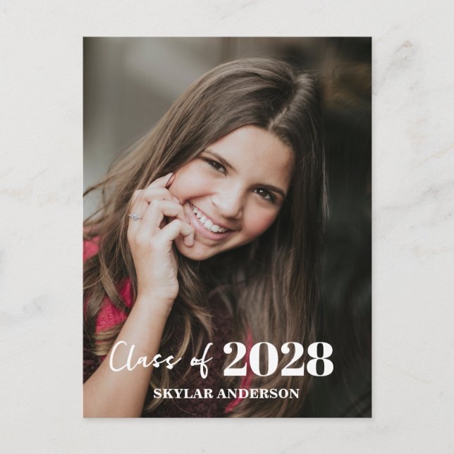 Modern Typografi Foto Examen Vykort (Framsida)