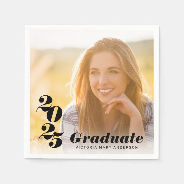 Modern typografi - foto Student 2025 Pappersservett (Framsidan)