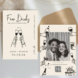 Modern typografi FunnyFree Drinks Photo Qr-kod Spara Datumet<br><div class="desc">Modern typografi FunnyFree Drinks Photo Qr-kod</div>