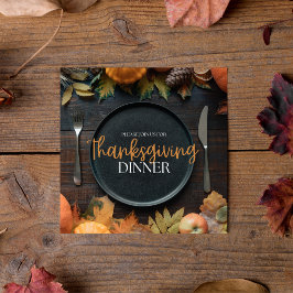 Modern typografi Går med oss för Thanksgivingens m Inbjudningar