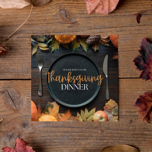 Modern typografi Går med oss för Thanksgivingens m Inbjudningar (Skapare uppladdad)