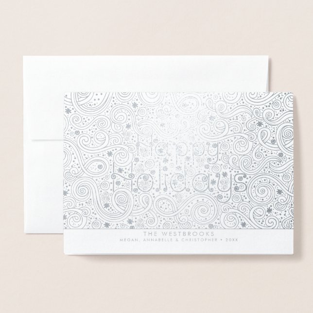 Modern Typografi Glad helg Folierat Kort (Framsida med kuvert)