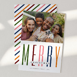 Modern typografi 'GLAD' Jul Foto Julkort